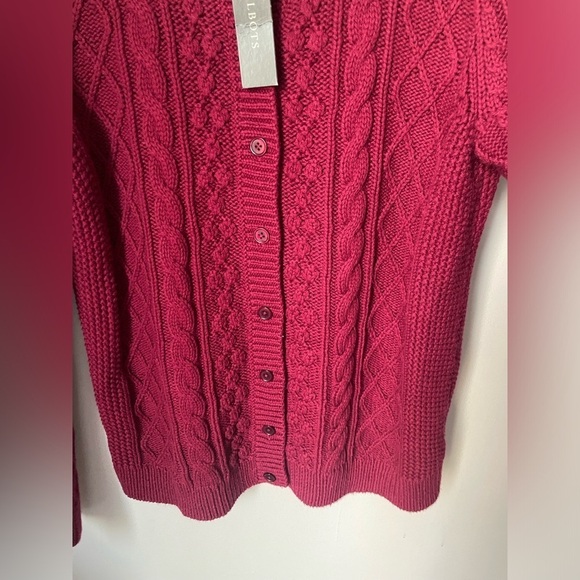 Talbots Berry Red Cable Knit Sweater Size X New with tags - Picture 4 of 7